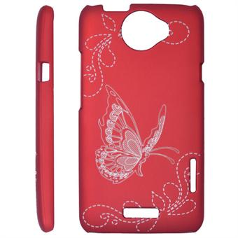 Design Cover til One X - Sommerfugl (Rød)
