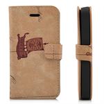 iPhone 4/4S Verdens Kort Etui (Brun)