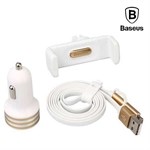 Baseus Lightning og Micro car kit - Guld