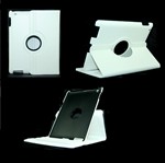 Krokodille Roterende 360 grader etui til iPad 2/3/4 (Hvid)
