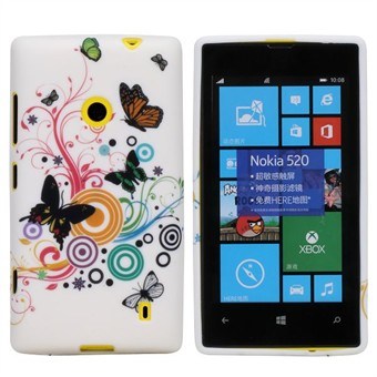 Design Sili-Cover til Lumia 520 - Summer Butterflies