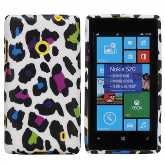 Design Sili-Cover til Lumia 520 - Leopard (Coloured)