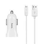 Premium Sets Hoco USB Car Charger(2.1A, 2 Ports)+Cable