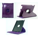 Krokodille Roterende 360 grader etui til iPad 2/3/4 (Lilla)