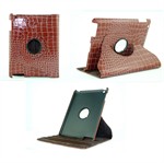 Krokodille Roterende 360 grader etui til iPad 2/3/4 (Brun)