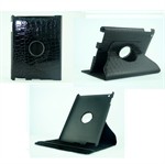 Krokodille Roterende 360 grader etui til iPad 2/3/4 (Sort)