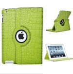 Krokodille Roterende 360 grader etui til iPad 2/3/4 (Grøn)