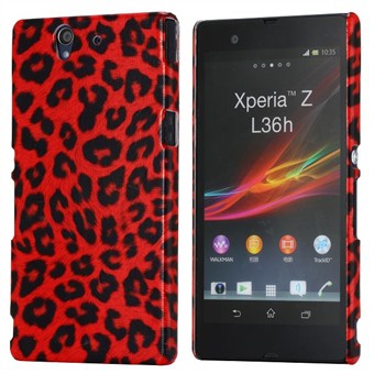 Design Cover til Xperia Z - Leopard (Rød)