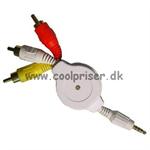 3.5mm Jackstick Konverter til RCA (Retractable)